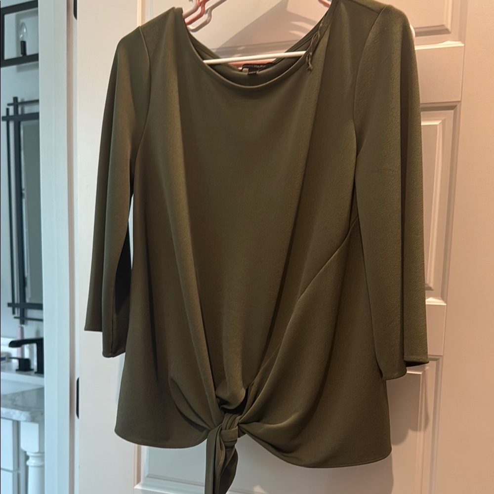 Banana Republic Green Tie Front Blouse